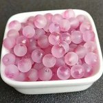 Бусины стеклянные, круглые, полуматовые с золотыми блестками, 8 мм, 50 шт./упк.