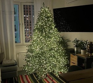 Гирлянда  "Хвойная  лапа"  роса  на белой проволоке. 30м - 1000 Led