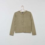 Кардиган из тонкого трикотажа - хаки коричневый