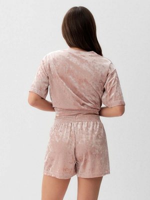Пижама женская (футболка, шорты) KAFTAN «Бархат», розовая