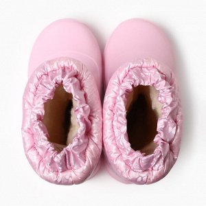 Сапоги зимние детские из ЭВА с комбинированным верхом камешки +розовый