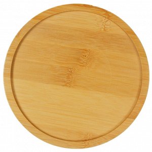 Миска Mr.Kranch Bamboo WOOF керамическая белая на бамбуковой подставке 470 мл