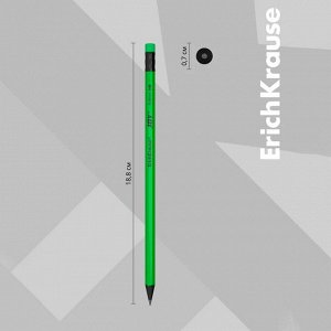 Набор чернографитных карандашей с ластиком 4 штуки ErichKrause "JOY Neon", HB, грифель d=2.2 мм, пластик, круглых в пакете, неон микс