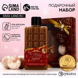 Подарочный набор новогодний «Счастья в Новом году!», гель для душа 300 мл, бомбочки для ванны 4x40 г, Чистое счастье