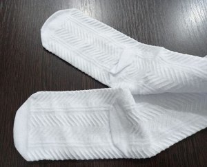 Колготки детские ажурные из хлопка с пяткой Косичка цвет Белый