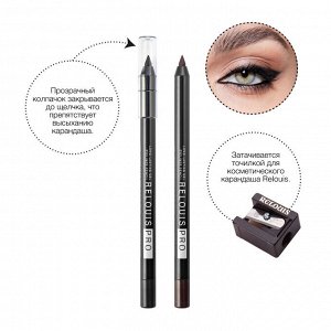 Карандаш для глаз стойкий гелевый RELOUIS PRO тон 01 Black