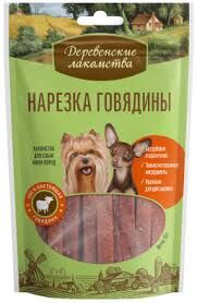 Деревенские Лакомства Нарезка из говядины для собак мини-пород 55 гр