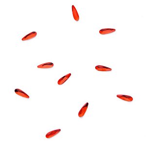 Стразы фигурные Капельки красные  2*6 мм