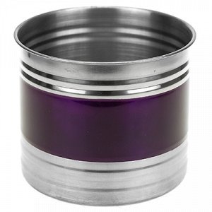 Банка для сыпучих продуктов из нержавеющей стали 1,1л, д12,5см, h10,5см, крышка пластмассовая с пароотводом, цветной корпус, фиолетовый, в коробке (Китай)