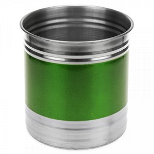 Банка для сыпучих продуктов из нержавеющей стали 1,4л, д12,5см, h13см, крышка пластмассовая с пароотводом, цветной корпус, зеленый, в коробке (Китай)