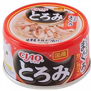 Влажный корм для кошек INABA Ciao Toromi Куриное филе с тунцом Магуро и сурими в бульоне 80 г