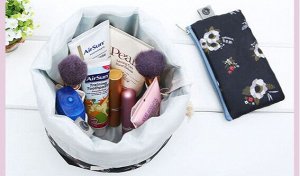 Кофр для косметики в виде мешка, с принтом