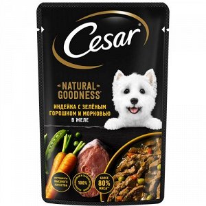 Cesar пауч 80гр для собак Индейка Горох Морковь в желе 80гр
