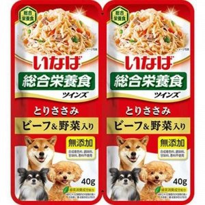 INABA Twins пауч 80гр для собак Куриное филе с овощами и говядиной в желе 2шт*40гр