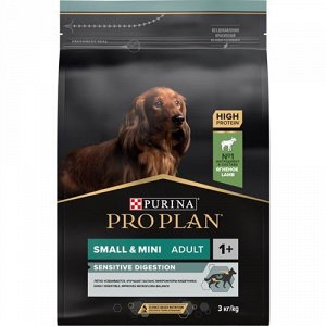 Pro Plan для собак Small&Mini для мелких пород с чувствительным пищеварением Ягненок Рис 3кг