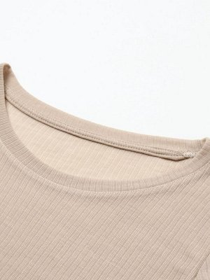 Пижама женская (лонгслив, шорты) KAFTAN «Бархат», цвет бордовый, бежевый