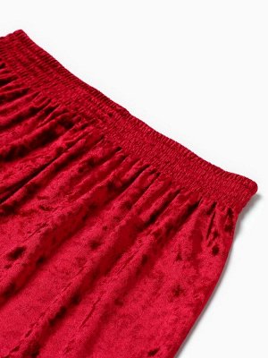 Пижама женская (лонгслив, шорты) KAFTAN «Бархат», цвет бордовый, бежевый
