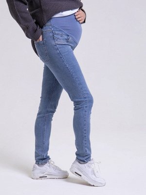Брюки джинс SKINNY для беременных (синий)