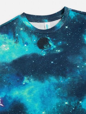 Футболка детская для мальчиков Space черный-синий