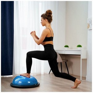 Полусфера BOSU гимнастическая ONLYTOP, 58x25 см, с насосом, синяя