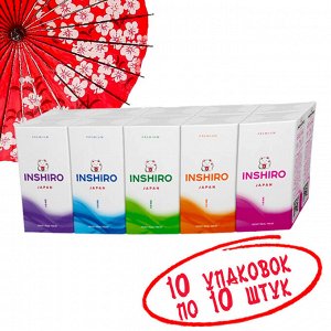 Платочки бумажные для лица INSHIRO Радуга 2-х.слойные белые 10 шт/уп, спайка 10шт