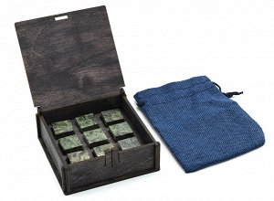 Набор камней для виски из змеевика (9шт), 100*100*40мм