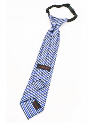 Элегантный галстук для мальчиков с рисунком "в полоску" Кирилл голубой