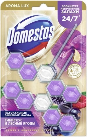 Туалетный блок DOMESTOS Арома Люкс Гибискус и Лесные ягоды, 2х50 г