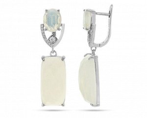 Серьги из серебра лунный камень, МЦВ10209
