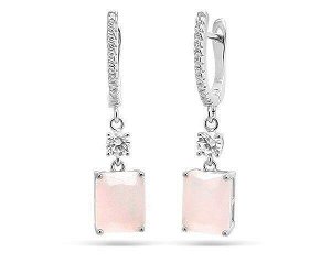 Серьги из серебра розовый кварц, МЦВ2005