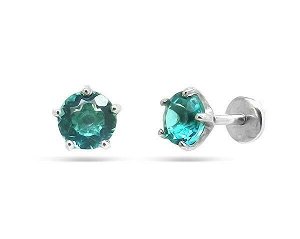 Серьги из серебра параиба кварц, Ю-25003р