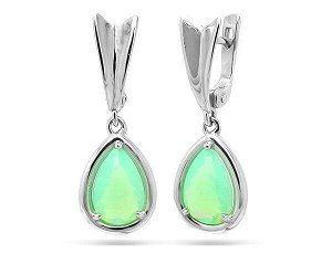 Серьги из серебра лунный камень, Ю-200М46