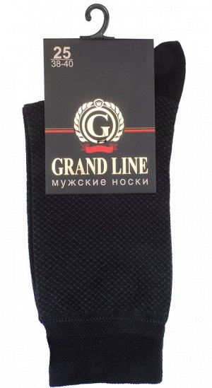 Носки мужские GRAND LINE (М-152, точки), чёрный, р. 25