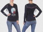 Женский кантри реглан Panhandle Slim с бахромой – мягкая, тонкая, эластичная ткань + индейский принт №3015