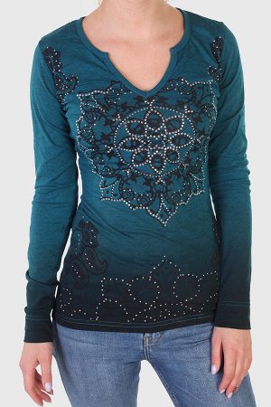 Женский пуловер Panhandle Slim – эффектный градиентный переход по низу и на манжетах №3004