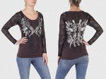 Женский реглан Rock and Roll Cowgirl с ажурными рукавами – в вашем городе такого не встретить №3058
