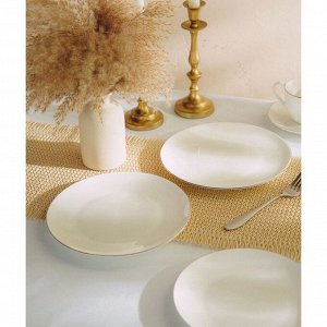 Тарелки SL Home «Каскарон», d=23.3 см, набор 2 шт., костяной фарфор, белые