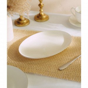 Тарелка для подачи SL Home «Каскарон», 25.4x18.5x2.5 см, овальная, костяной фарфор, белая