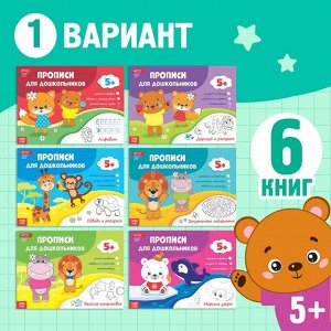 Прописи набор для дошкольников, 6 шт. по 16 стр., виды МИКС