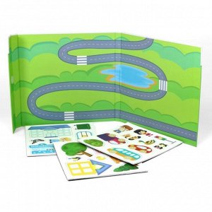 Настольная игра магнитная «Городок», книжка с игровым полем, 25 элементов