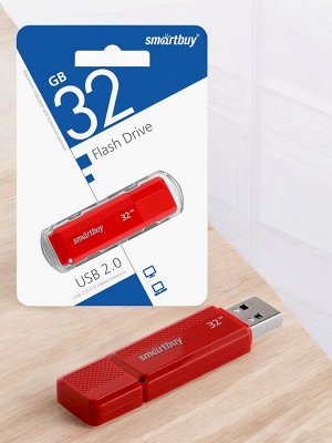 Флешка 32 Гб USB, карта-память (накопитель) Dock Red 2.0 (SB32GBDK-R)
