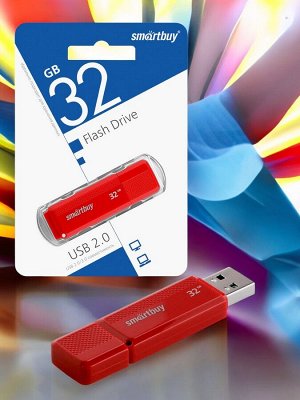Флешка 32 Гб USB, карта-память (накопитель) Dock Red 2.0 (SB32GBDK-R)