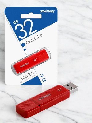 Флешка 32 Гб USB, карта-память (накопитель) Dock Red 2.0 (SB32GBDK-R)