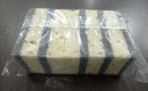 Набор поролоновых губок бытовых для мытья посуды с чистящим слоем в комплекте 5 штук