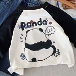 Лонгслив из чистого хлопка с длинными рукавами, с пандой, универсальный
