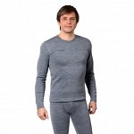 Фуфайка (термобелье) двухслойное (меринос + кофейное волокно) цвет серый  МУЖ