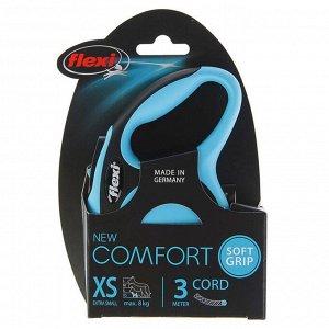 Рулетка Flexi New Comfort XS (до 8 кг) трос 3 м, черный/синий