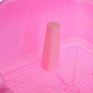 Туалет "Риф" со столбиком, для собак, 40 х 40 см, розовый