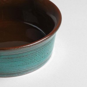 Миска керамическая "Фьюжн" перламутровая, 12,5 х 4,5 см, 280 мл,  коричнево-голубая
