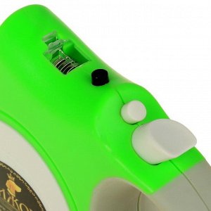 Рулетка "Пижон" с фонариком, прорезиненная ручка, 5 м, до 35 кг, зеленая